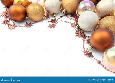 Gold Christmas Ornament Border Stock Photo Image 16779900