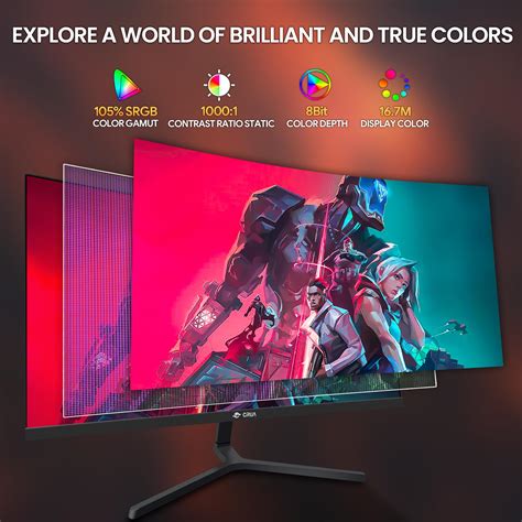 Crua 24 Inch Curved Gaming Monitor 180hz 144hz Fhd 1080p Computer Monitor Type C Hdmi Dp