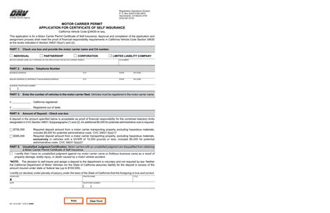 Motor Carrier Certificate