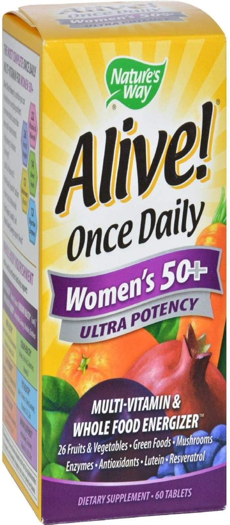 Natures Way Alive Once Daily Womens 50 Plus Ultra Potency 60 Tablets Health