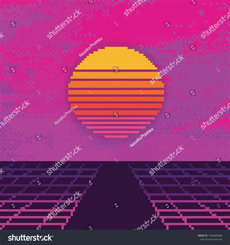 Vector Pixel Art 80s Retro Scifi Stok Vektör Telifsiz 1585684648 Shutterstock