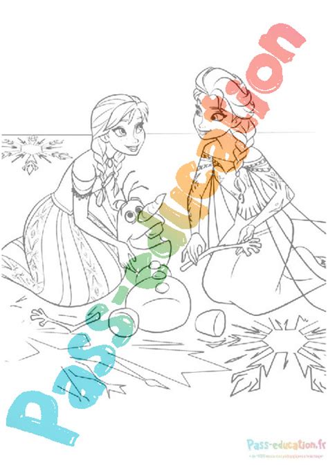 Coloriage gratuit Elsa et anna PDF à imprimer