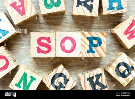 Alphabet Letter Block In Word Sop Abbreviation Of Standard Operating