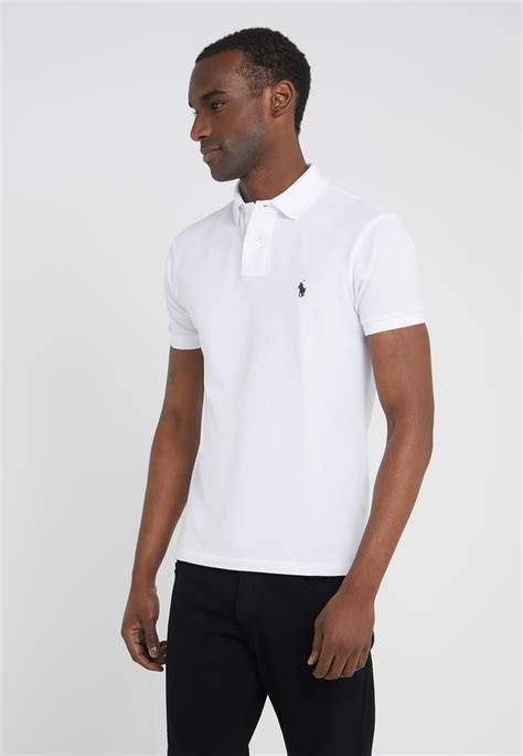 Polo Ralph Lauren Slim Fit Mesh Polo Shirt Poloshirt Whiteweiß