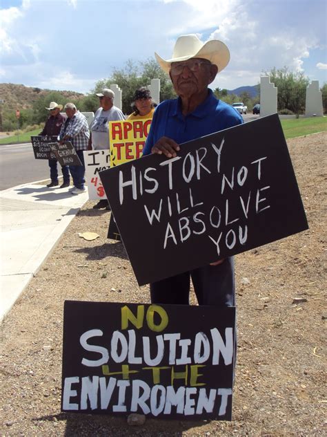 Censored News Photos Apache Elders Protest Resolution Copper Defend