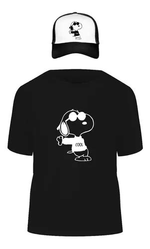 Playera Y Gorra Snoopy Cool Dama Y Caballero B N