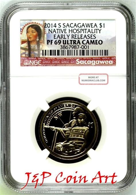 2014 S Sacagawea Dollar Ngc Pf69 Ultra Cameo Early Releases Portrait Label