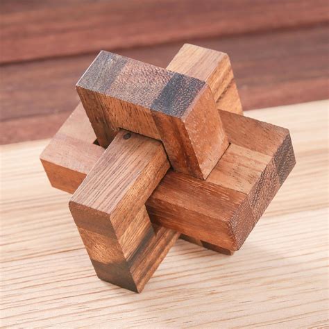 Handcrafted Wood Burr Puzzle from Thailand - Friendly Letters | NOVICA