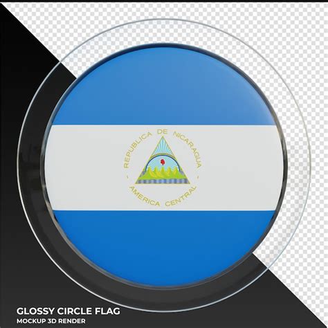 Bandeira De Círculo Brilhante Texturizado 3d Realista Da Nicarágua Psd Premium