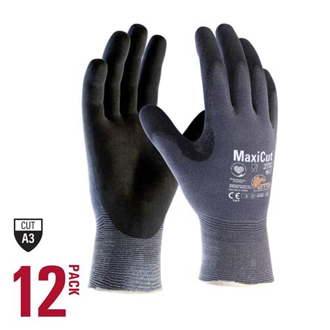 ATG MaxiCut Ultra Men S Medium Blue ANSI 3 Premium Nitrile Coated Grip