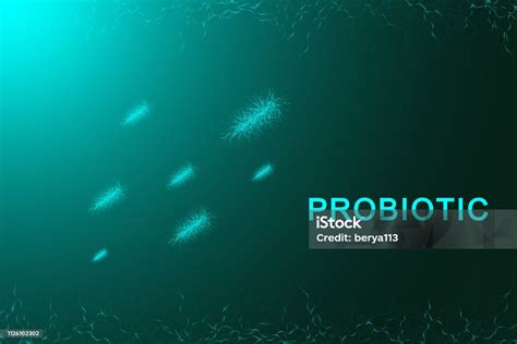 Probiotics Flow Concept Design Template With Probiotic Bacteria