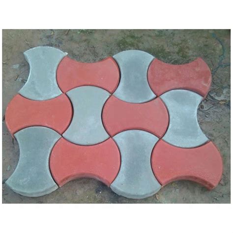 Red And Grey Concrete Dumble Interlocking Paver Block Mm At