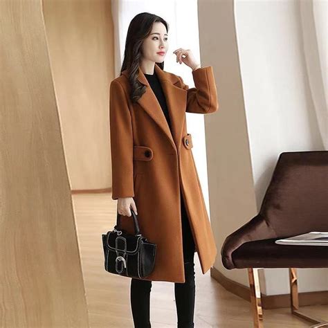 Pretty Plus Size Autumn Winter Women Coat Mid Thigh Jacket Slim