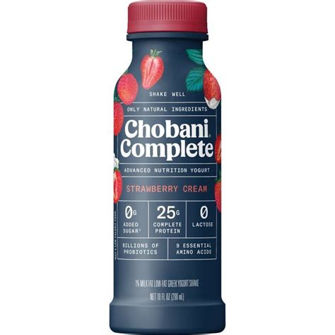 Chobani Complete Strawberry Cream Yogurt Shake Fl Oz Yogurt