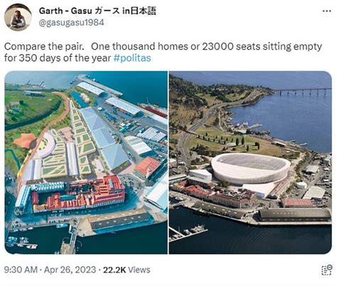 Macquarie Point Stadium Hobart Tasmania Single Image Sparks Outrage