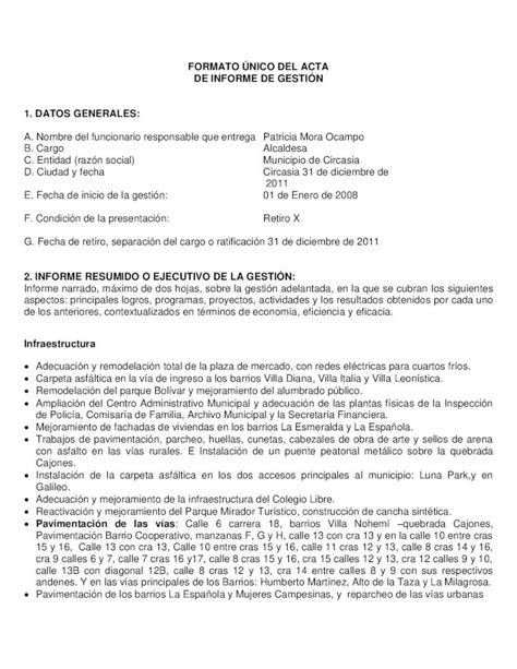 PDF FORMATO ÚNICO DEL ACTA DE INFORME DE GESTIÓN 1 DATOS PDFSLIDE NET