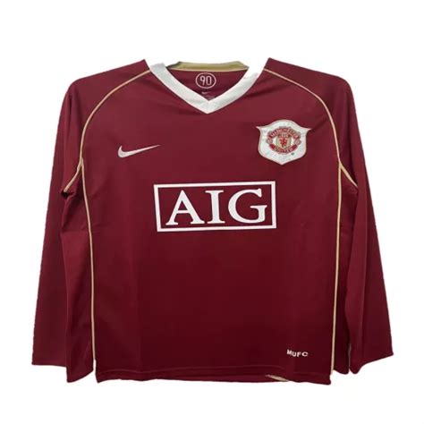 Retro 2006 07 Manchester United Home Long Sleeve Soccer Jersey