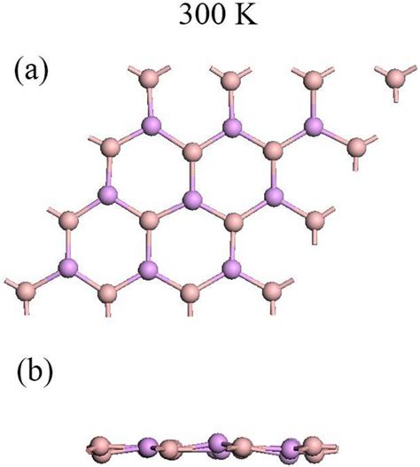 A Top And B Side Views Of Monolayer Bp At 300 K In The Water Solvent Download Scientific