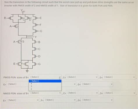 Solved Size The Transistors In The Following Circuit Such