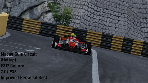 Improved Personal Best Assetto Corsa Dallara F317 Macau GP Mod