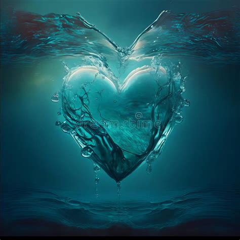 Blue Heart Made Of Water Stock Illustration Illustration Of Nature 275887641