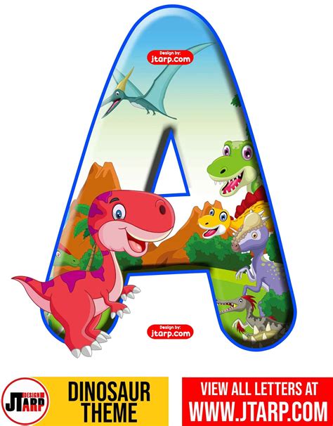 Dinosaurs Printable Letters A Z And Numbers 0 9 Album JTarp Design