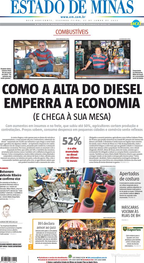 Capa Estado de Minas Sábado 19 de Março de 2022