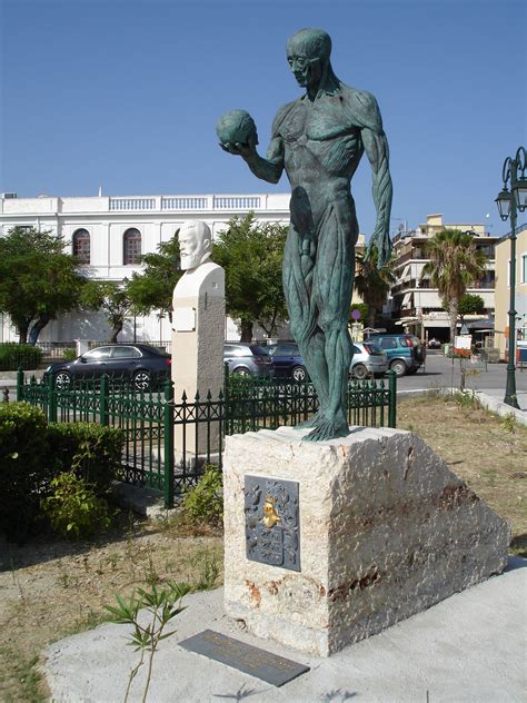 Modern Statue Of Andreas Vesalius Zakynthos Town