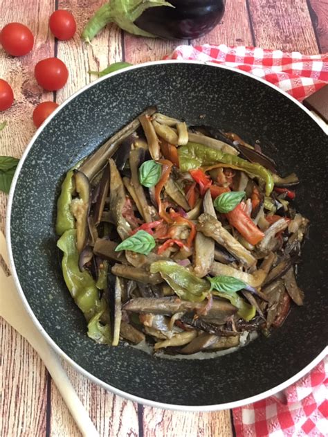 Melanzane E Peperoni In Padella Semplice Cucinare Con Giulia