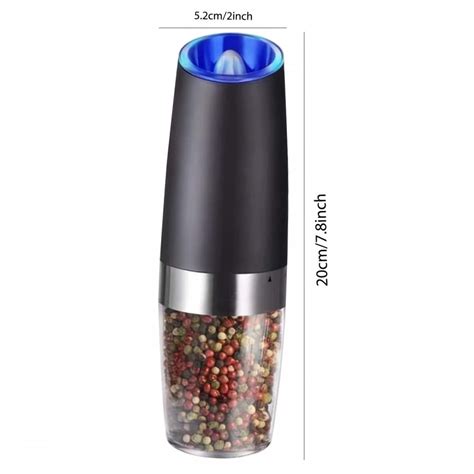 1 2pcs Gravity Electric Pepper And Salt Grinder Set Adjustable