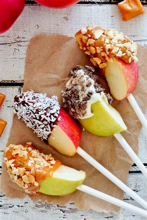 Dipped Apple Slices On A Stick Caramel And Chocolate Recipe In 2024 Fall Treats Recipes