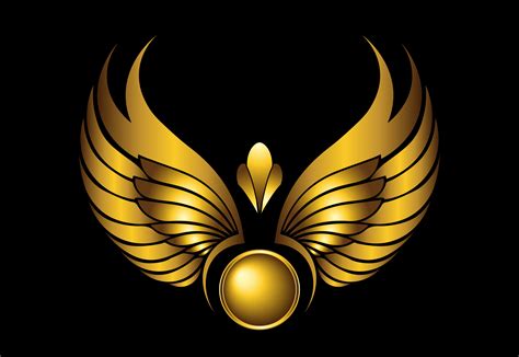 Golden Wings Logo on Black Background Graphic by zie project · Creative Fabrica