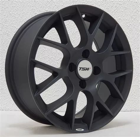 Jogo Roda Tsw Nurburgring 15 4x100 Preto Fosco Vw Gm Hyundai