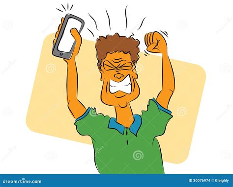 Angry Cell Phone Man Stock Vector Illustration Of Cell 30076974