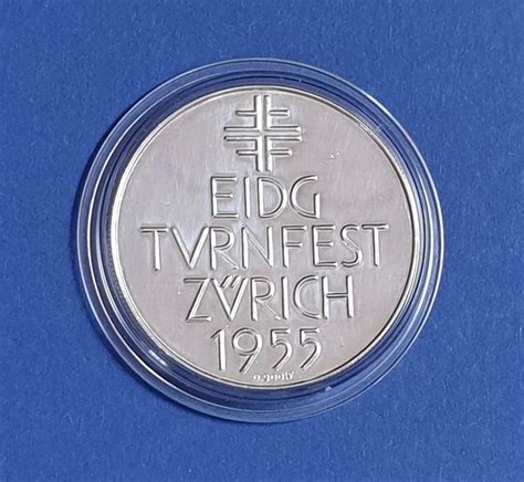 Silbermedaille Eidgenössisches Turnfest Zürich 1955 Kaufen auf Ricardo