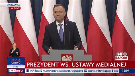 Andrzej Duda Zdecydowa W Sprawie Lex Tvn Tak Argumentowa Sw J Ruch