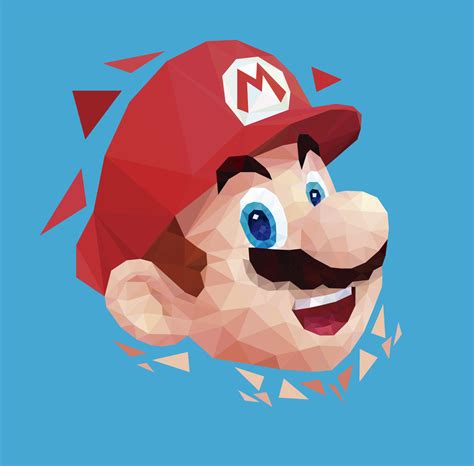 Artstation Super Mario Bross Face Low Poly Art Artworks