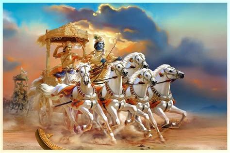 5 horse chariot sri krishna arjun mahabharat painting | Krishna, The mahabharata, Bhagavad gita