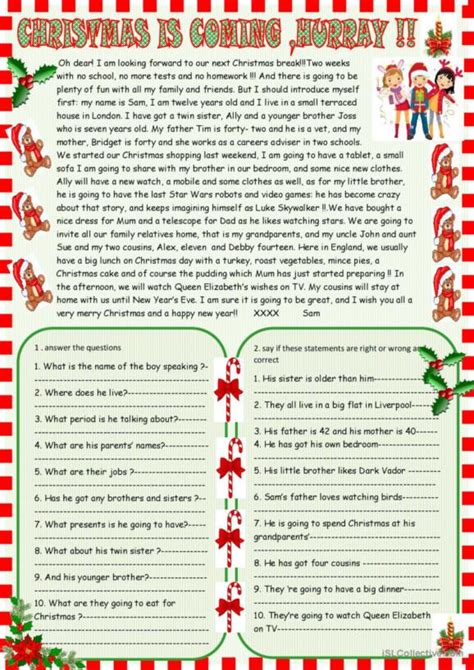 Christmas English Esl Worksheets Pdf Doc Artofit