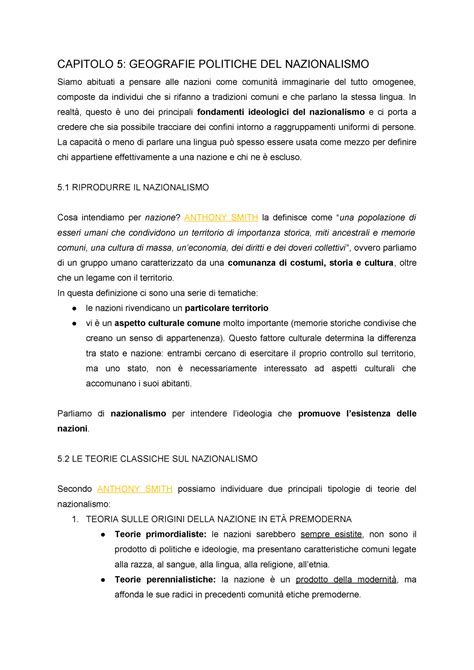 Capitolo 5 Introduzione Alla Geografia Politica CAPITOLO 5