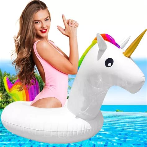 Inflable Unicornio Colores Salvavidas Alberca Meses Sin Inter S