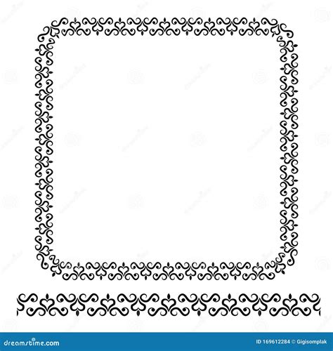 Frame Floral Quadrado Do Canto Arredondado Do Vetor Isolado Em Branco