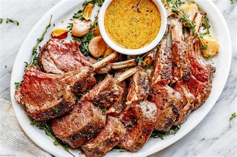 Roasted Rack Of Lamb Recipe With Butter Sauce Roasted Lamb Rack