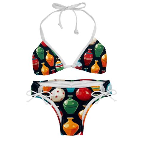 Bowling Detachable Sponge Adjustable Strap Bikini Set Two Pack Swim