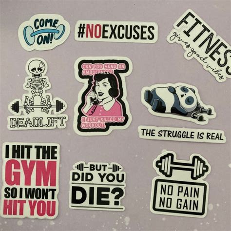 Gym Motivation Stickers Etsy