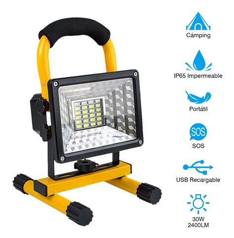 Reflector Led Recargable L Mpara Port Til Impermeable Campin Env O Gratis