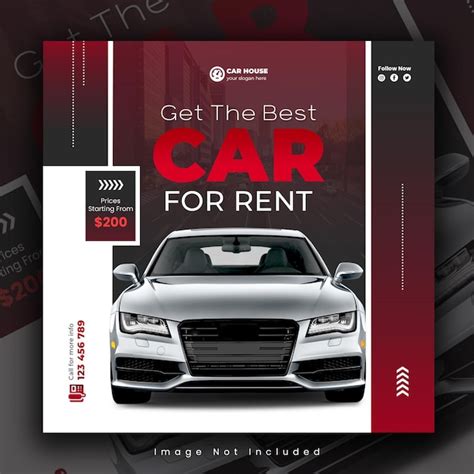 Premium PSD Car Rental And Automotive Social Media Banner Or