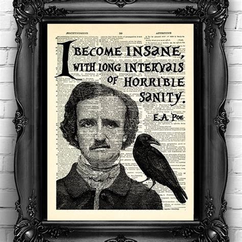 Edgar Allan Poe Art Print The Raven Poem Original Etsy