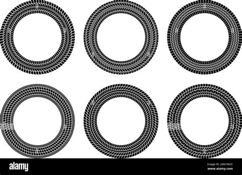 Auto Tire Tread Circle Frames Set Car And Motorcycle Tire Pattern