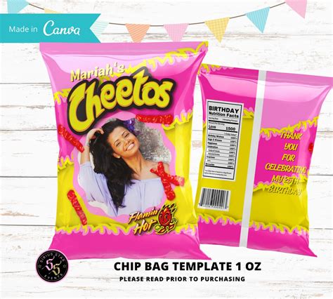 Custom Chip Bags Cheeto Custom Bag Personalized Cheeto Bag Party Favor Bags Birthday Party